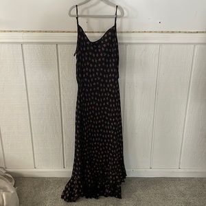 Sexy Betsy Johnson long maxi silky floral dress. Open back